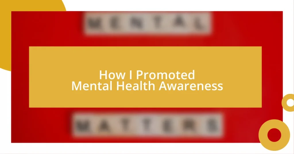 How I Promoted Mental Health Awareness